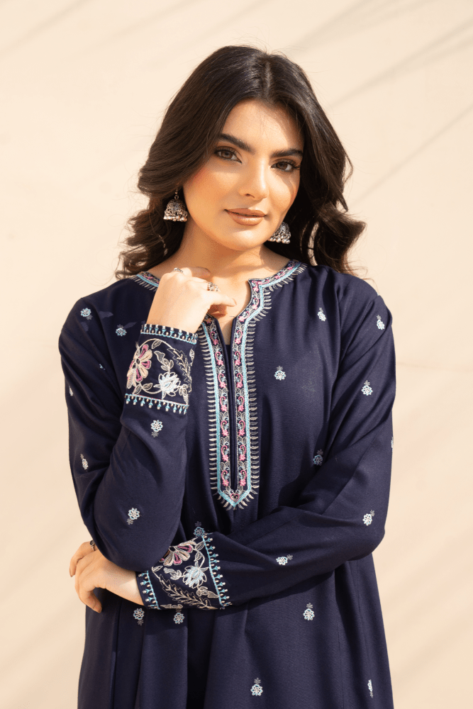 3PC EMBROIDERED DHANAK SUIT - RO - 595 - Rangoli Store