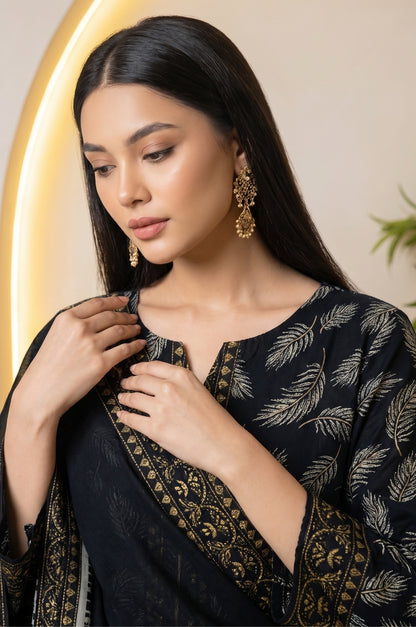 3PC PRINTED LAWN SUIT SR-145
