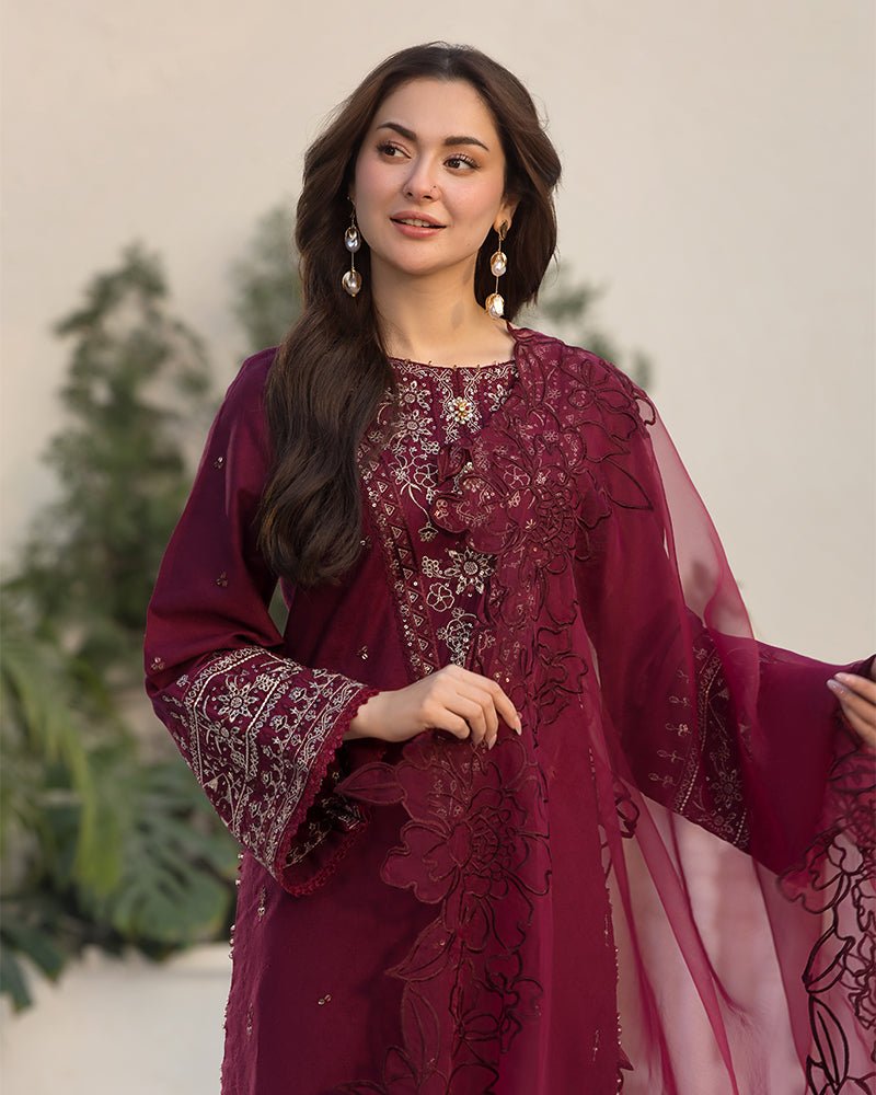 3 - PC SEQUENCE EMBROIDED DHANAK SUIT RO - 496 - Rangoli Store