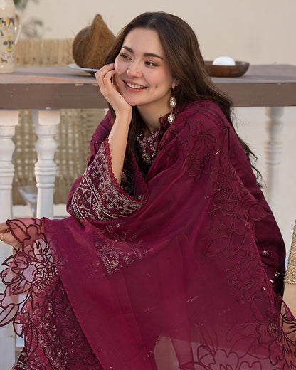 3 - PC SEQUENCE EMBROIDED DHANAK SUIT RO - 496 - Rangoli Store