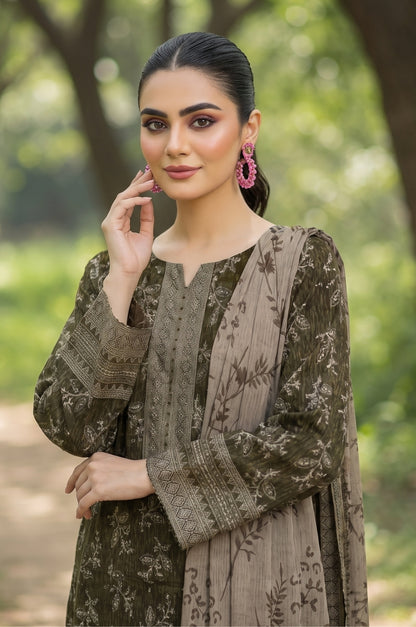 3PC PRINTED LAWN SUIT SR-143