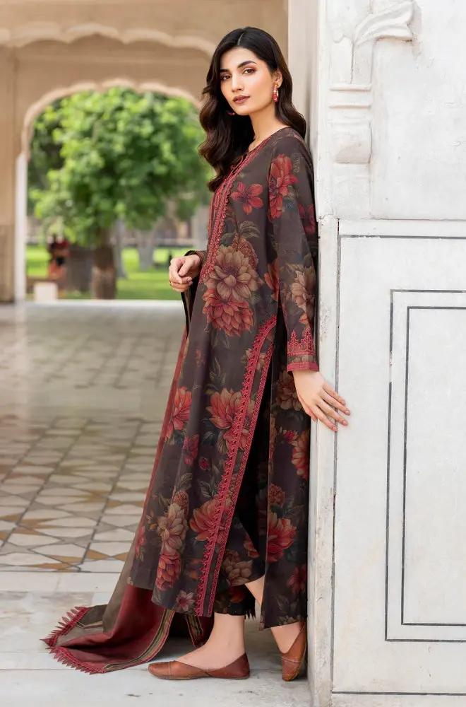 3PC DIGITAL PRINTED KHADDER SUIT WITH PATCHES - RO - 600 - Rangoli Store