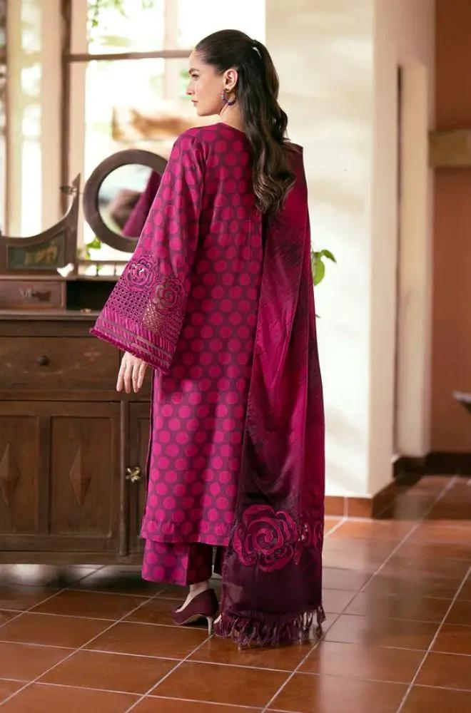 3PC DIGITAL PRINTED KHADDER SUIT WITH PATCHES - RO - 603 - Rangoli Store