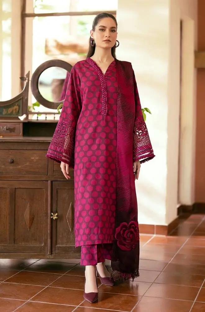 3PC DIGITAL PRINTED KHADDER SUIT WITH PATCHES - RO - 603 - Rangoli Store