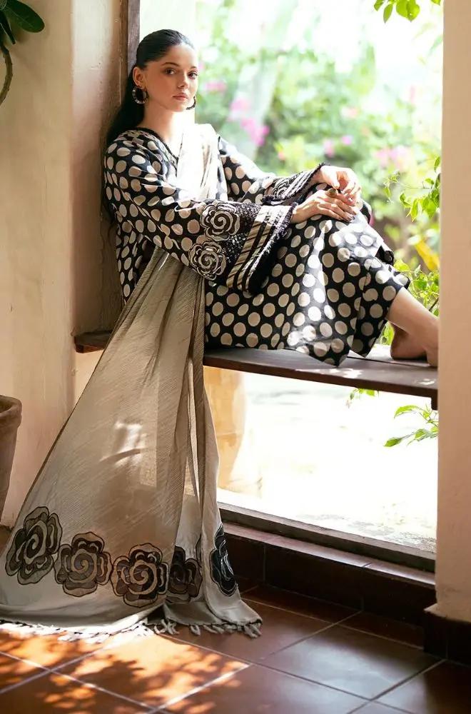 3PC DIGITAL PRINTED KHADDER SUIT WITH PATCHES - RO - 604 - Rangoli Store