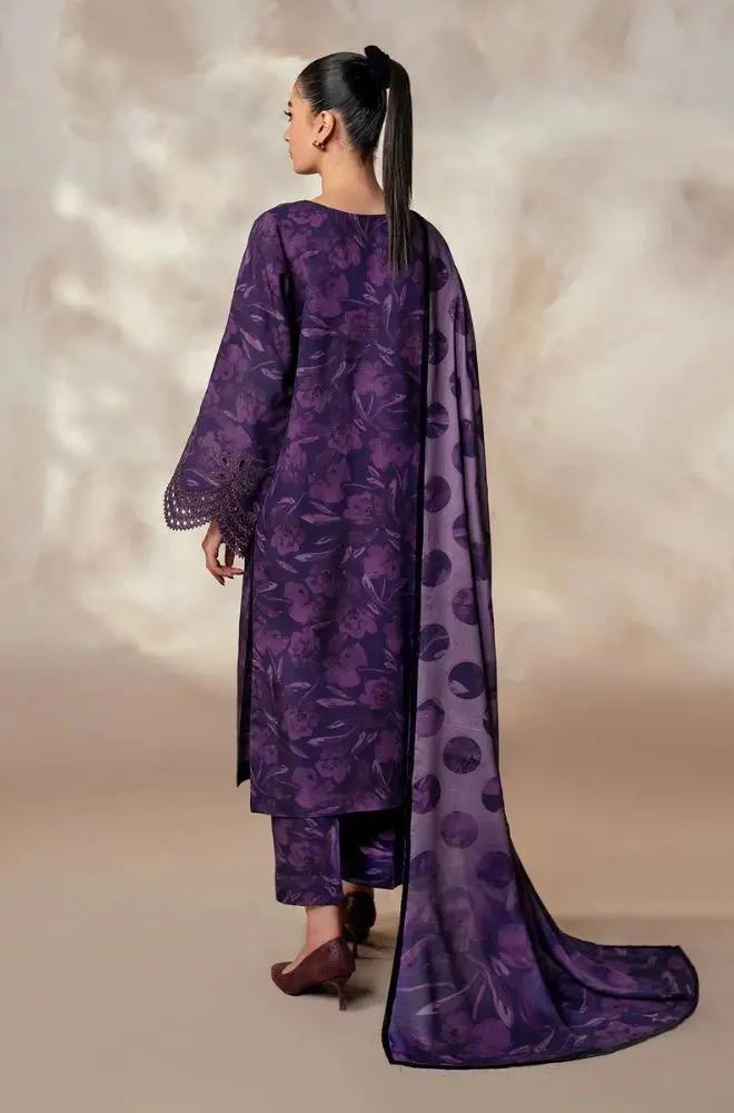 3PC DIGITAL PRINTED KHADDER SUIT WITH PATCHES - RO - 605 - Rangoli Store