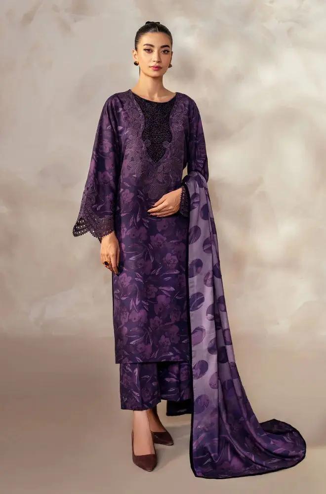 3PC DIGITAL PRINTED KHADDER SUIT WITH PATCHES - RO - 605 - Rangoli Store