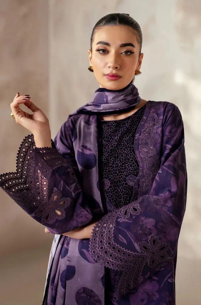 3PC DIGITAL PRINTED KHADDER SUIT WITH PATCHES - RO - 605 - Rangoli Store