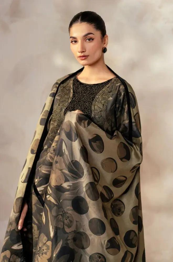 3PC DIGITAL PRINTED KHADDER SUIT WITH PATCHES - RO - 606 - Rangoli Store