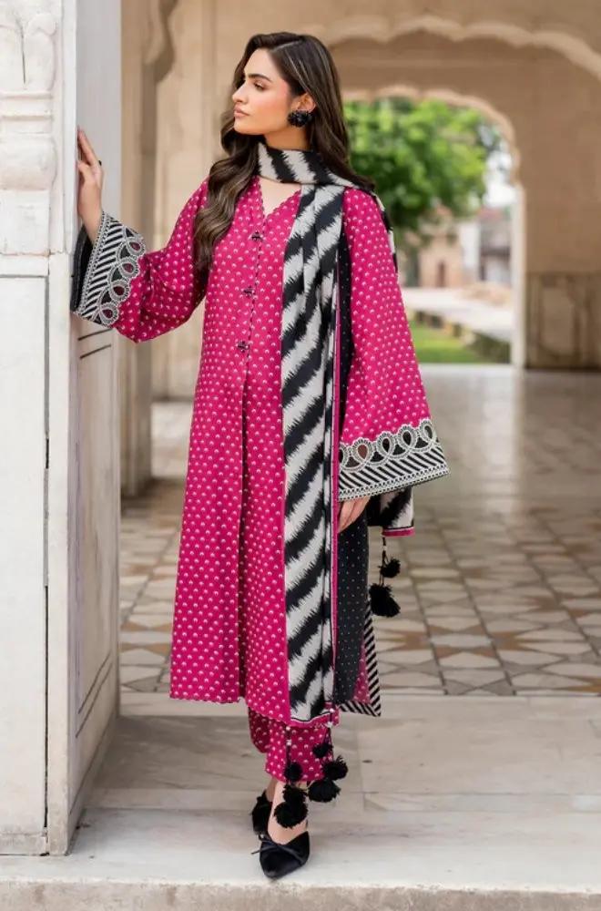 3PC DIGITAL PRINTED KHADDER SUIT WITH PATCHES - RO - 614 - Rangoli Store