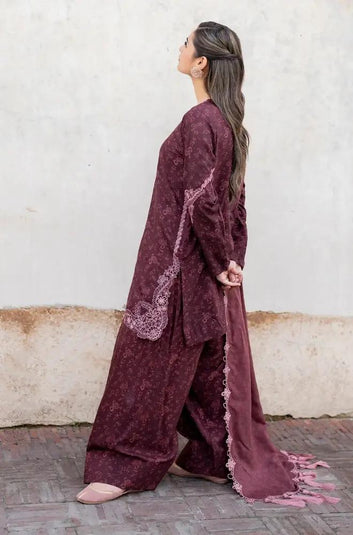 3PC DIGITAL PRINTED KHADDER SUIT WITH PATCHES - RO - 615 - Rangoli Store