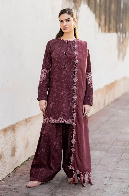 3PC DIGITAL PRINTED KHADDER SUIT WITH PATCHES - RO - 615 - Rangoli Store