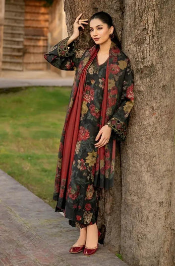 3PC DIGITAL PRINTED KHADDER SUIT WITH PATCHES - RO - 616 - Rangoli Store