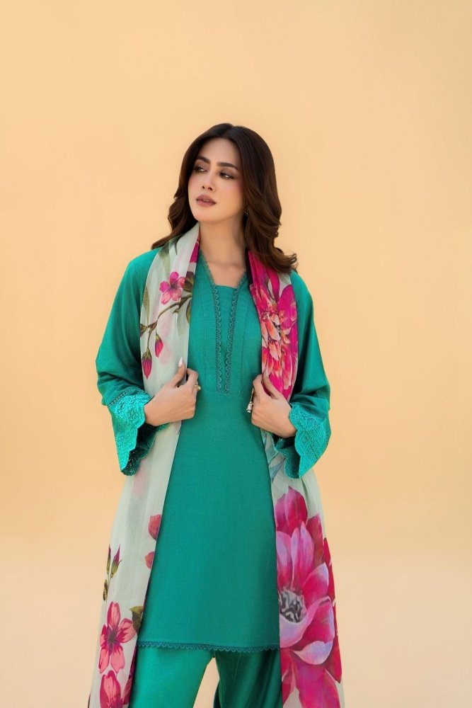3PC EMBROIDED LAWN SUIT SR - 495 - Rangoli Store