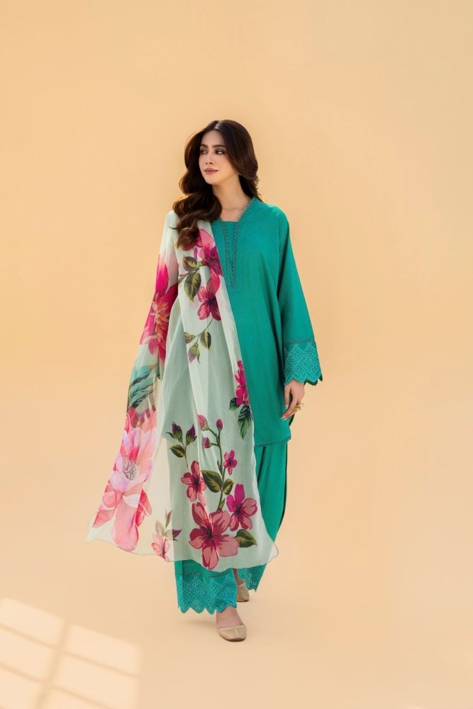 3PC EMBROIDED LAWN SUIT SR - 495 - Rangoli Store