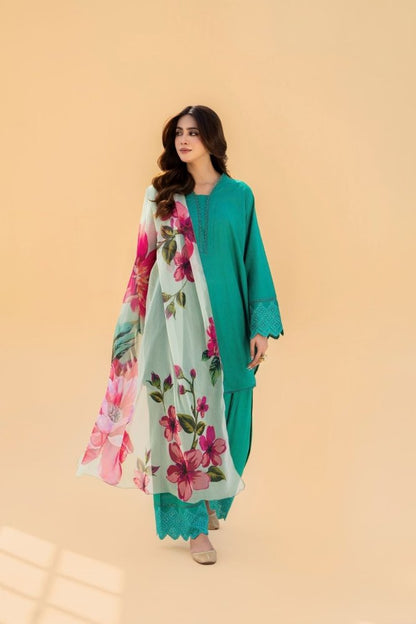 3PC EMBROIDED LAWN SUIT SR - 495 - Rangoli Store