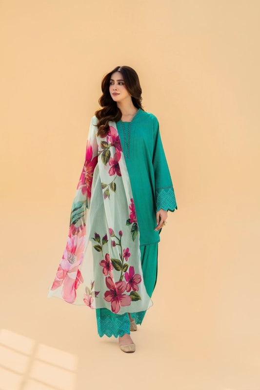 3PC EMBROIDED LAWN SUIT SR - 495 - Rangoli Store