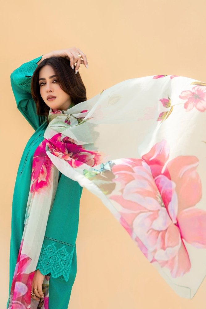 3PC EMBROIDED LAWN SUIT SR - 495 - Rangoli Store