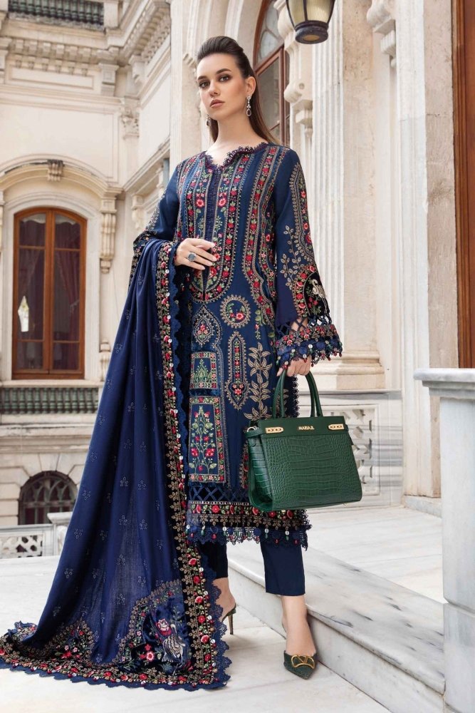 3PC EMBROIDERED DHANAK DRESS RO - 391 - Rangoli Store