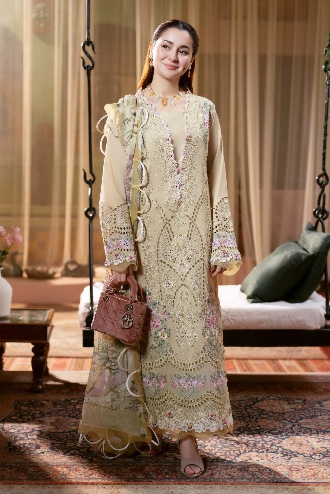 3PC EMBROIDERED DHANAK DRESS RO - 498 - Rangoli Store