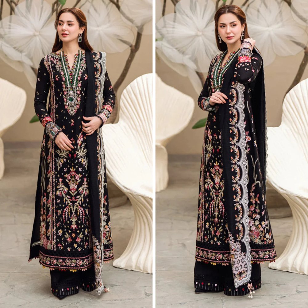 3PC EMBROIDERED DHANAK DRESS RO - 508 - Rangoli Store
