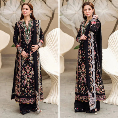3PC EMBROIDERED DHANAK DRESS RO - 508 - Rangoli Store