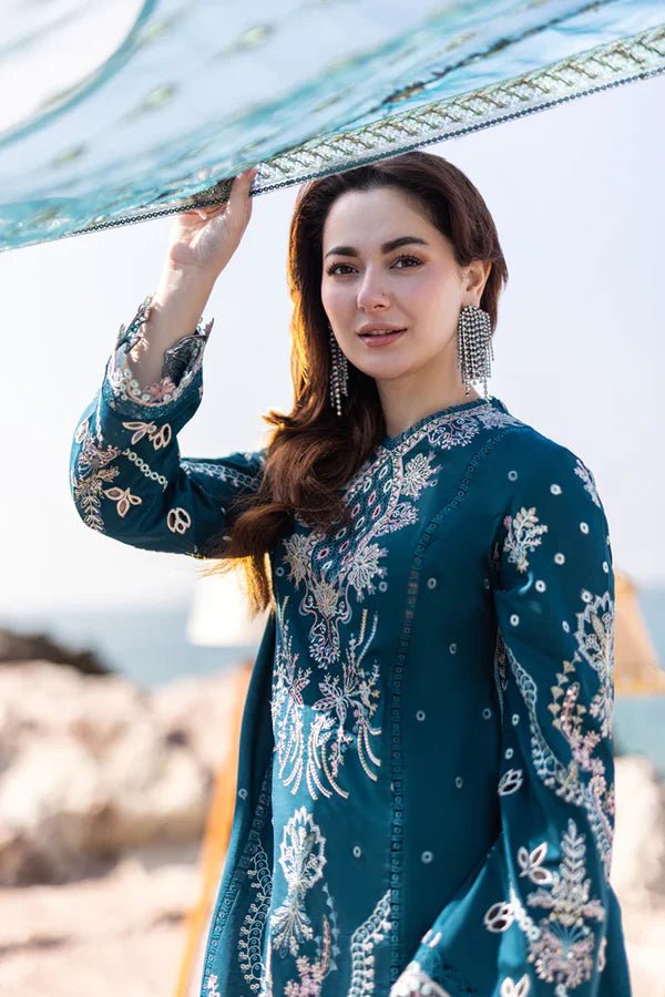3PC EMBROIDERED DHANAK DRESS RO - 521 - Rangoli Store