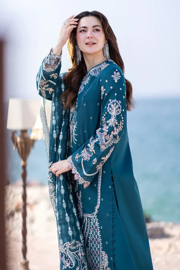 3PC EMBROIDERED DHANAK DRESS RO - 521 - Rangoli Store