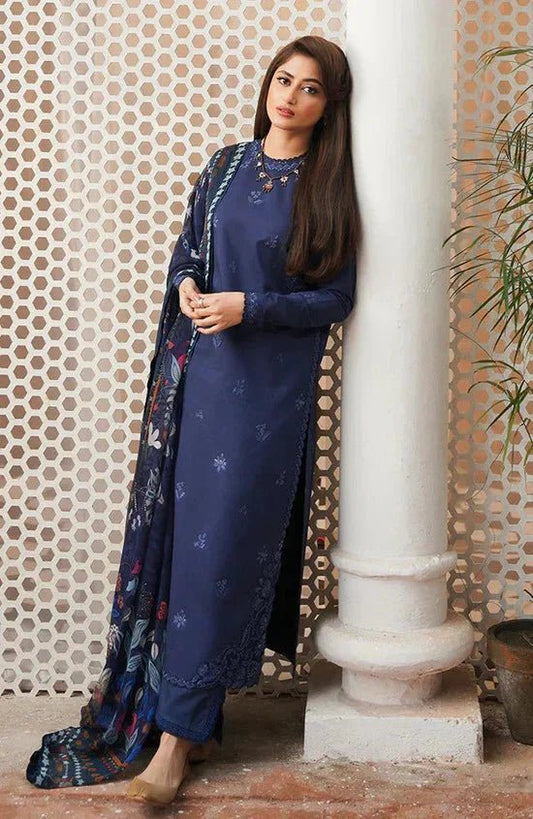 3PC EMBROIDERED DHANAK DRESS RO - 541 - Rangoli Store