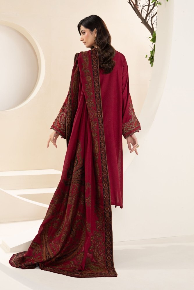 3PC EMBROIDERED DHANAK DRESS RO - 547 - Rangoli Store