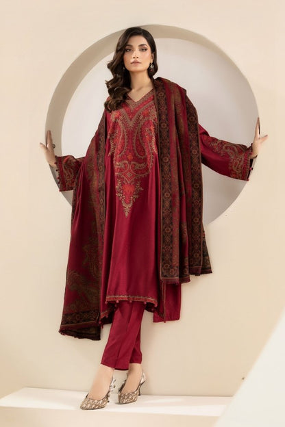 3PC EMBROIDERED DHANAK DRESS RO - 547 - Rangoli Store