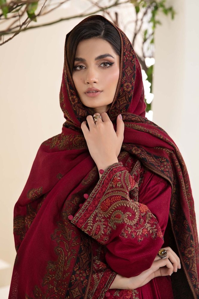 3PC EMBROIDERED DHANAK DRESS RO - 547 - Rangoli Store