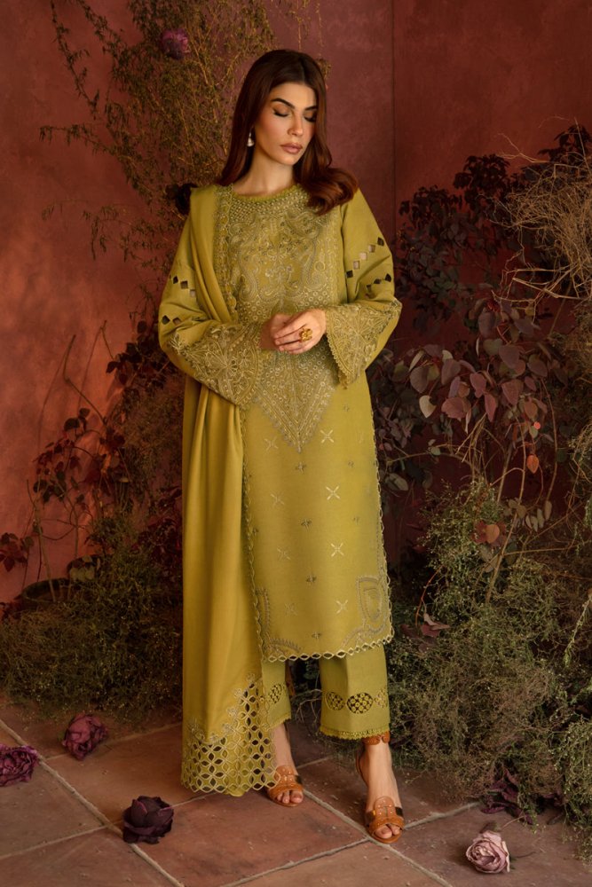 3PC EMBROIDERED DHANAK DRESS RO - 553 - Rangoli Store