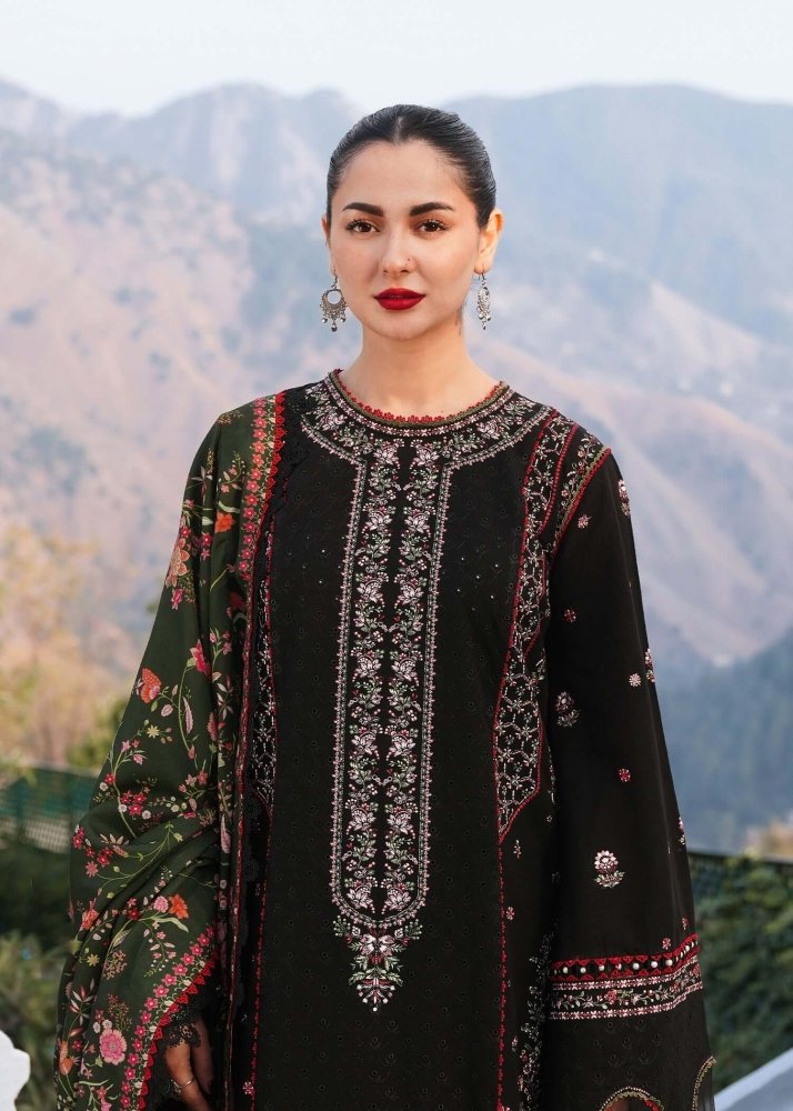 3PC EMBROIDERED DHANAK DRESS RO - 560 - Rangoli Store
