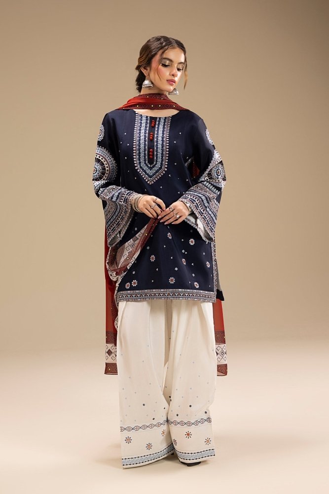 3PC EMBROIDERED DHANAK DRESS RO - 568 - Rangoli Store