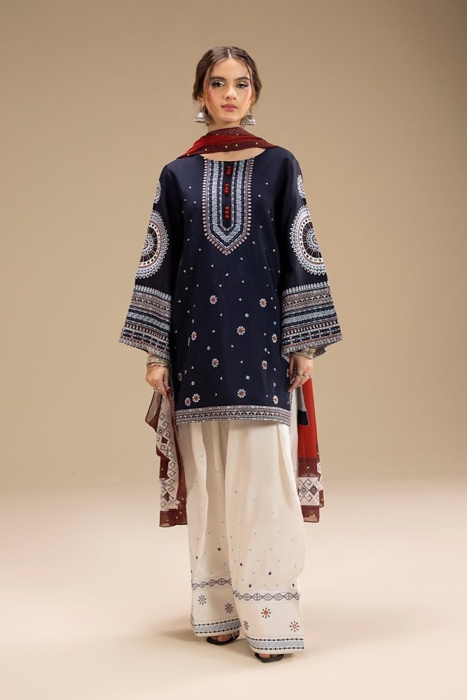 3PC EMBROIDERED DHANAK DRESS RO - 568 - Rangoli Store