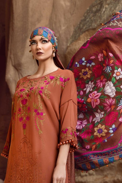 3PC EMBROIDERED DHANAK DRESS RO - 576 - Rangoli Store