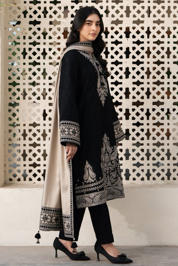 3PC EMBROIDERED DHANAK SUIT RO - 577 - Rangoli Store