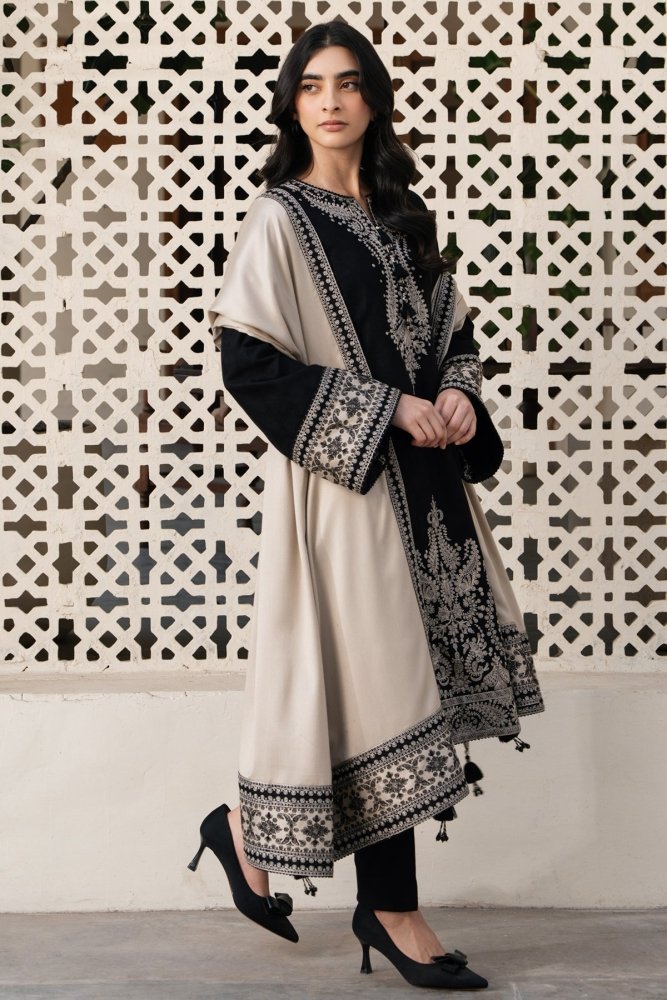3PC EMBROIDERED DHANAK SUIT RO - 577 - Rangoli Store