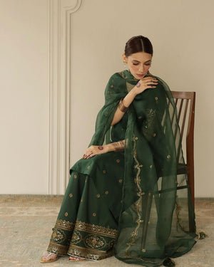 3PC EMBROIDERED DHANAK SUIT - RO - 585 - Rangoli Store