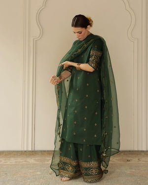 3PC EMBROIDERED DHANAK SUIT - RO - 585 - Rangoli Store