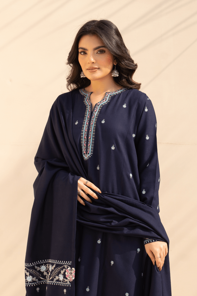 3PC EMBROIDERED DHANAK SUIT - RO - 595 - Rangoli Store