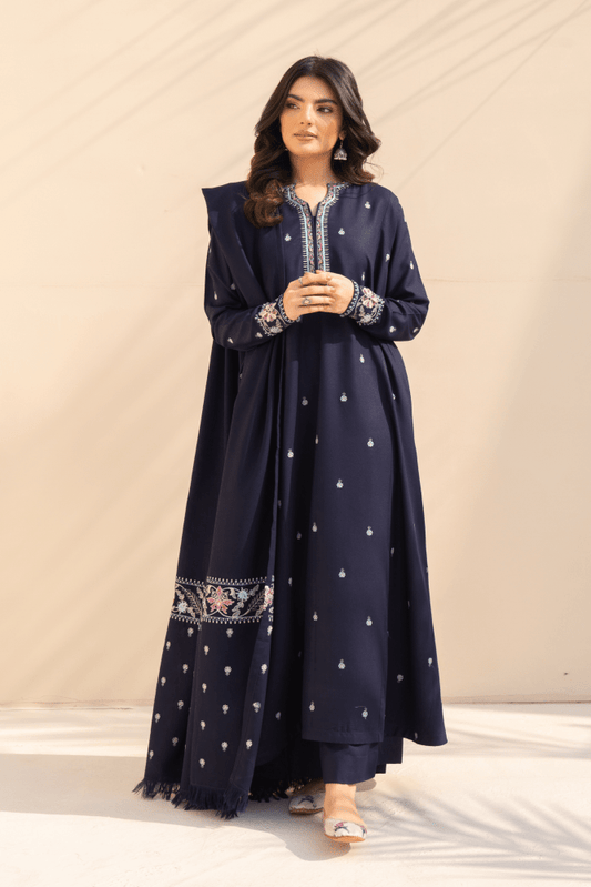 3PC EMBROIDERED DHANAK SUIT - RO - 595 - Rangoli Store