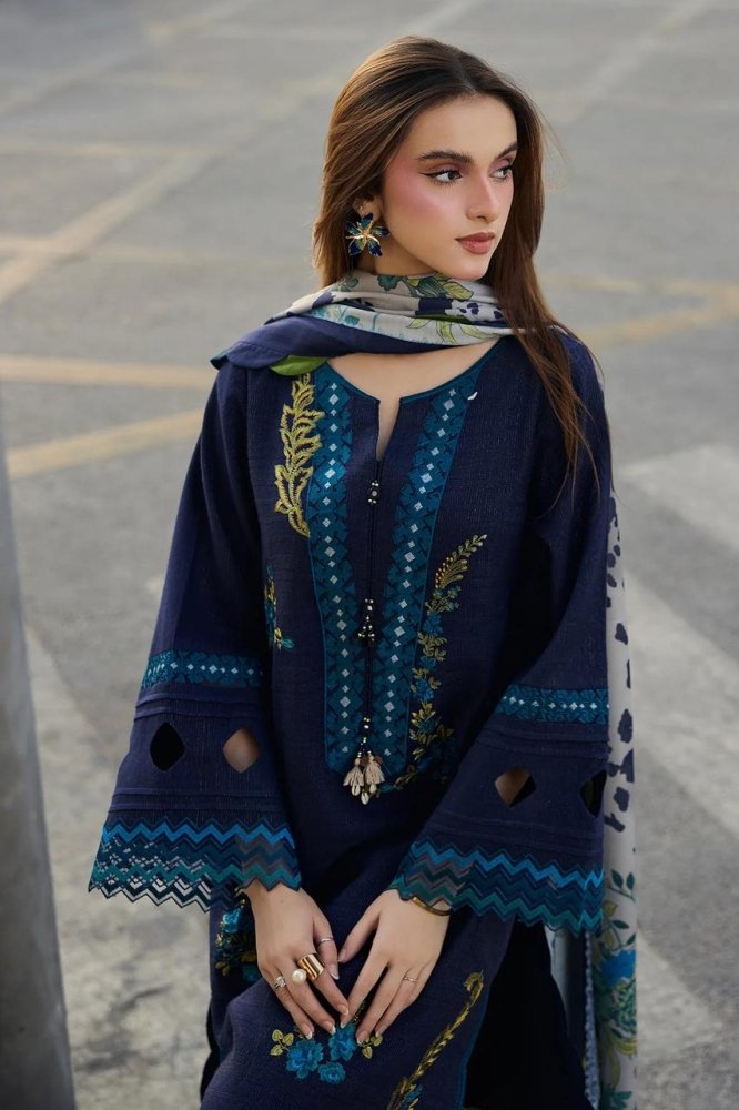 3PC EMBROIDERED DHANAK SUIT - RO - 596 - Rangoli Store