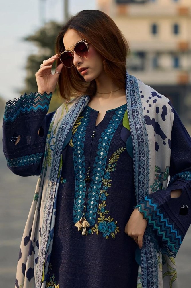 3PC EMBROIDERED DHANAK SUIT - RO - 596 - Rangoli Store