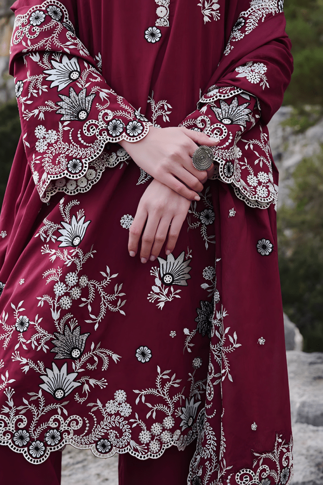 3PC EMBROIDERED LAWN DRESS SR - 525 - Rangoli Store