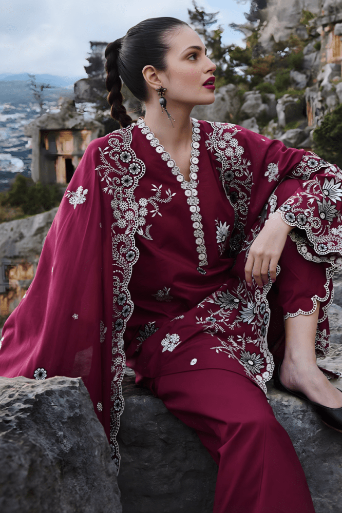 3PC EMBROIDERED LAWN DRESS SR - 525 - Rangoli Store