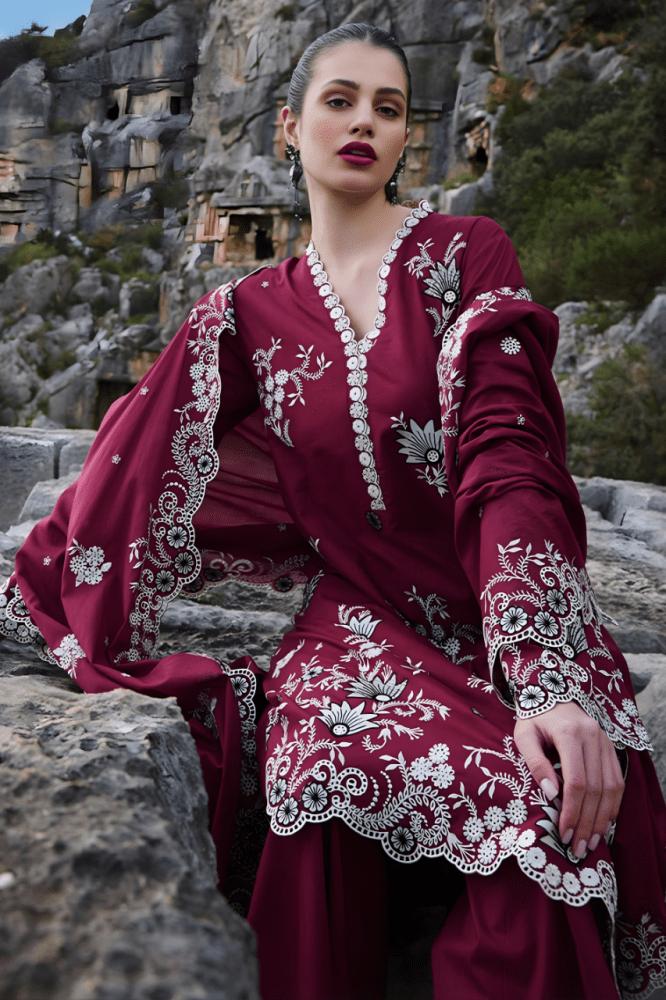 3PC EMBROIDERED LAWN DRESS SR - 525 - Rangoli Store
