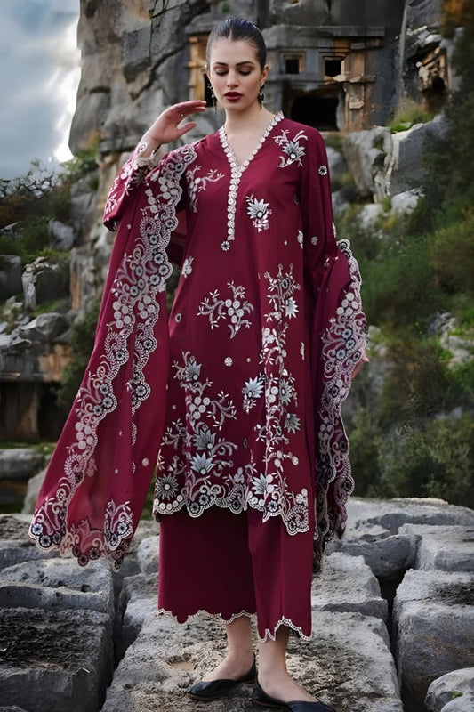 3PC EMBROIDERED LAWN DRESS SR - 525 - Rangoli Store