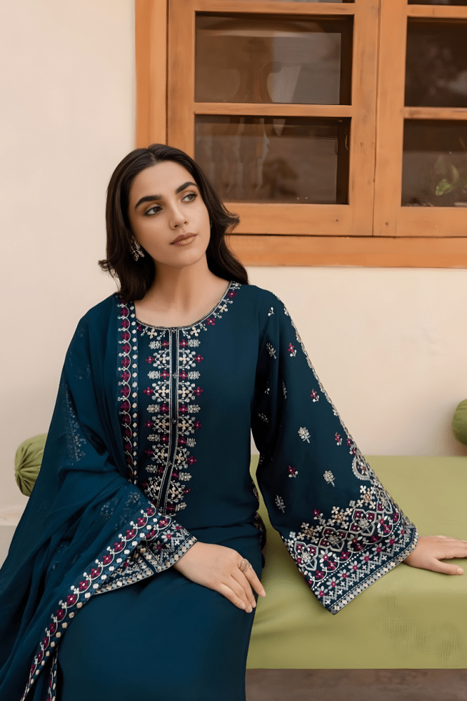3PC EMBROIDERED LAWN DRESS SR - 550 - Rangoli Store